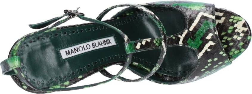 Manolo Blahnik Sandalen Groen Green Dames