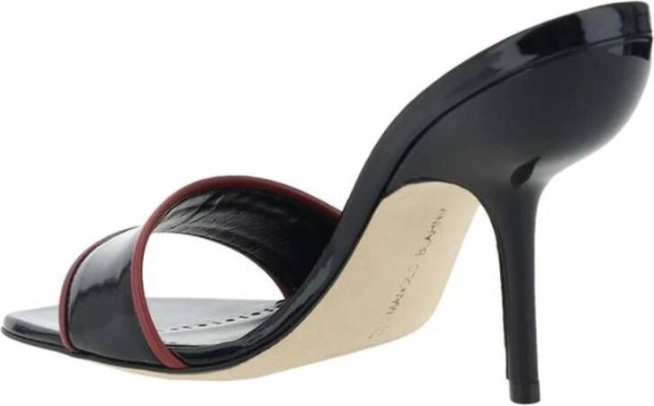 Manolo Blahnik Sandalen met Vierkante Neus en Stiletto Hak Black Dames