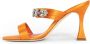 Manolo Blahnik Satijnen Juweel Stiletto Hakken Orange Dames - Thumbnail 2