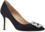 Manolo Blahnik Satijnen Pumps met Kristallen Gesp Black Dames - Thumbnail 6