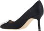 Manolo Blahnik Satijnen Pumps met Kristallen Gesp Black Dames - Thumbnail 3