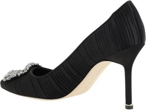 Manolo Blahnik Satin Hangisi Pumps Black Dames