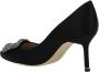 Manolo Blahnik Zwarte kristallen juweelgesp hakken Black Dames - Thumbnail 11