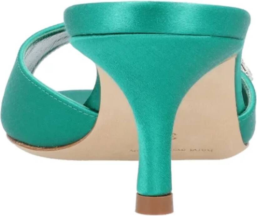 Manolo Blahnik Silk heels Green Dames