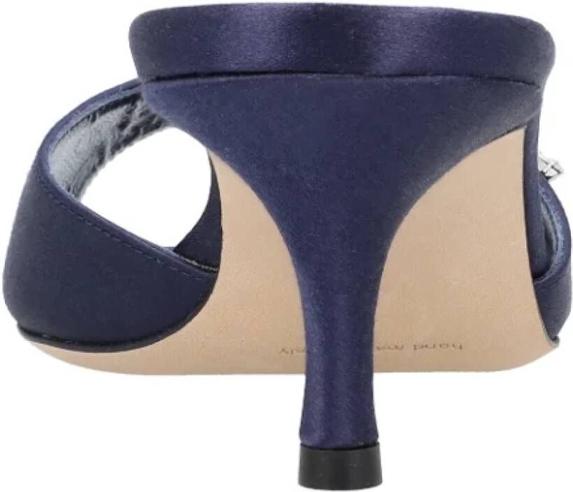 Manolo Blahnik Silk mules Blue Dames