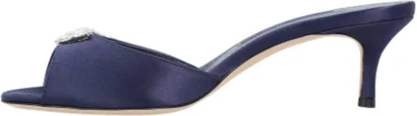 Manolo Blahnik Silk mules Blue Dames