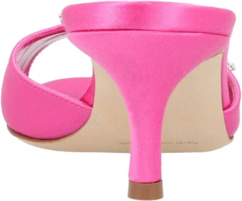 Manolo Blahnik Silk mules Pink Dames