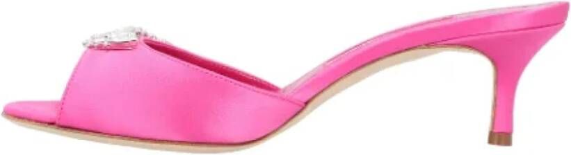 Manolo Blahnik Silk mules Pink Dames