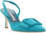 Manolo Blahnik Stiletto Hak Leren Pumps met Gesp Blue Dames - Thumbnail 2