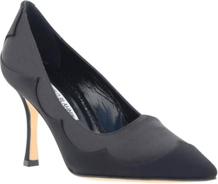 Manolo Blahnik Stiletto Heel Pumps met Suède Details Black Dames