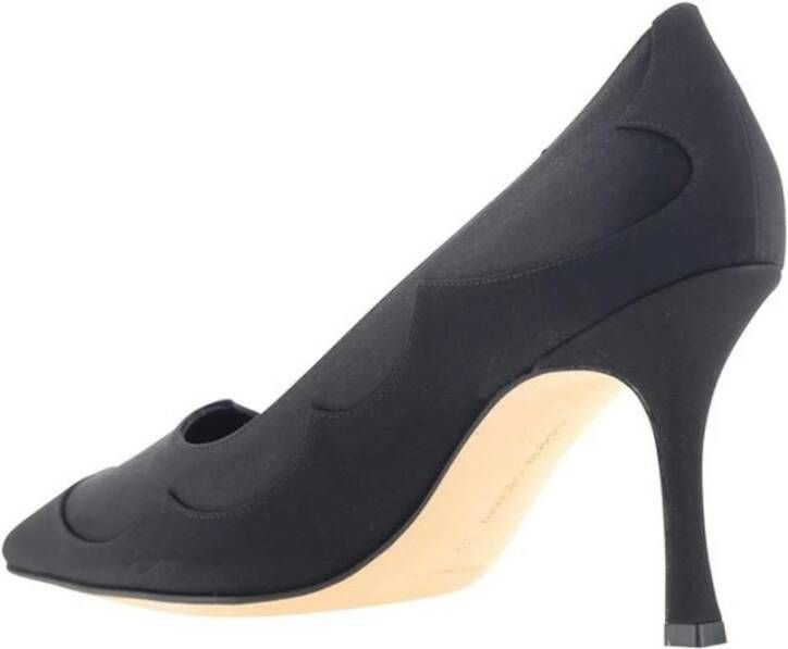 Manolo Blahnik Stiletto Heel Pumps met Suède Details Black Dames