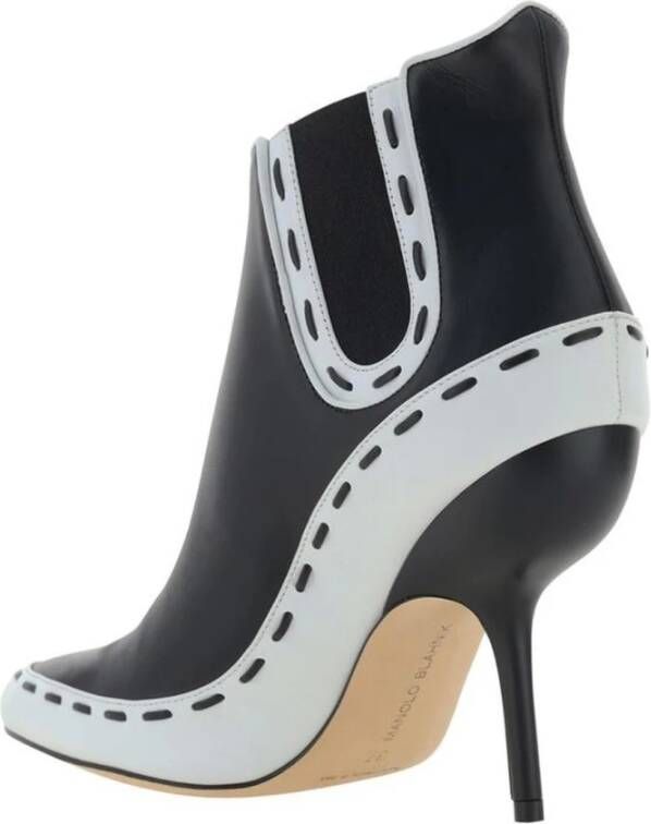 Manolo Blahnik Stilettohak Leren Pumps met Rits Black Dames