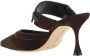 Manolo Blahnik Suede Stiletto Pumps met Applique Brown Dames - Thumbnail 3