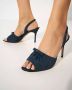 Manolo Blahnik Suède Stiletto Sandalen Amelie Blue Dames - Thumbnail 2