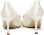 Manolo Blahnik Witte Satijnen Pumps met Kristallen Gesp White Dames - Thumbnail 3