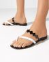 Manolo Blahnik Zwart-witte leren sandalen Black Dames - Thumbnail 2