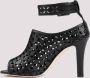Manolo Blahnik Zwarte Leren Sandalen met Laseruitsnijding Black Dames - Thumbnail 2