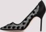 Manolo Blahnik Zwarte Mesh Polka Dot Pumps Black Dames - Thumbnail 5