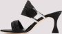 Manolo Blahnik Zwarte Satijnen Chinap Sandaal Black Dames - Thumbnail 5