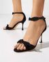 Manolo Blahnik Zwarte suède sandalen met hoge hak en strikdetail Black Dames - Thumbnail 2