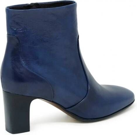 Mara Bini Blauwe Leren Enkellaarzen Ss24 Blue Dames