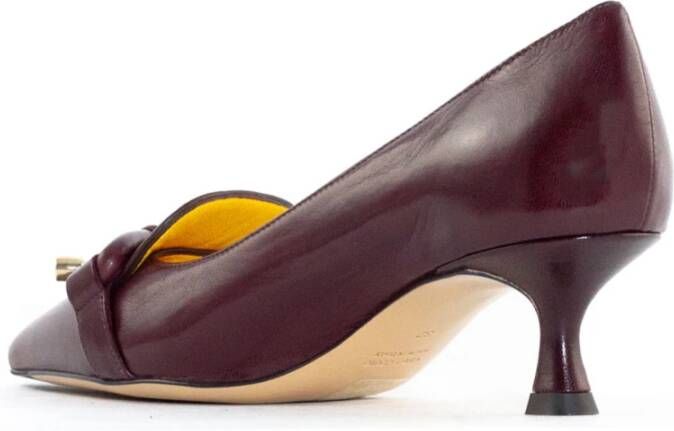 Mara Bini Bordeaux Leren Bow Detail Pumps Red Dames