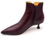 Mara Bini Bordeaux Leren Enkellaars Rits Achterkant Purple Dames - Thumbnail 2