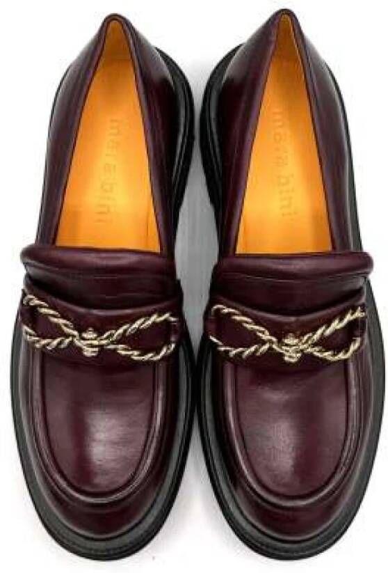 Mara Bini Bordeauxrode Loafer met Gouden Gesp Purple Dames