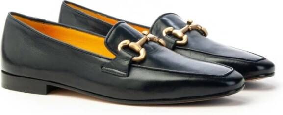 Mara Bini Handschoenleer Loafer met Klem Blue Dames