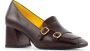 Mara Bini Koffiebruine leren loafer met gespen Brown Dames - Thumbnail 2