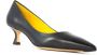 Mara Bini Puntige Zwarte Leren Pumps 4cm Hak Black Dames - Thumbnail 2