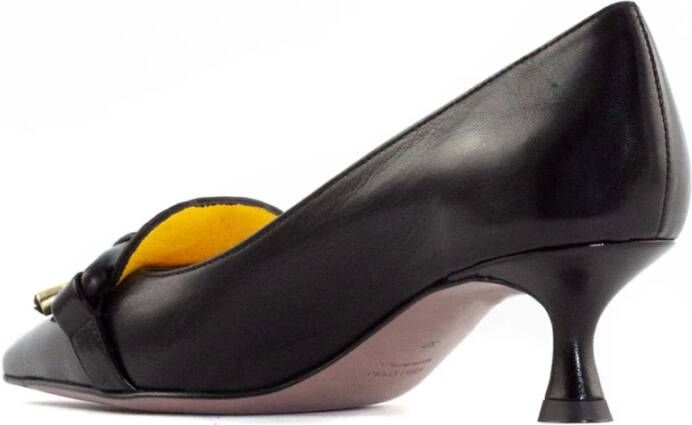 Mara Bini Zwarte Leren Boog Detail Pumps Black Dames