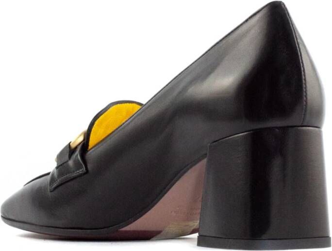 Mara Bini Zwarte Leren Loafer met Vierkante Neus Black Dames