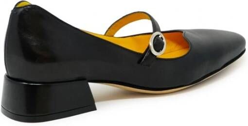 Mara Bini Zwarte Leren Pump Schoenen Ss24 Black Dames