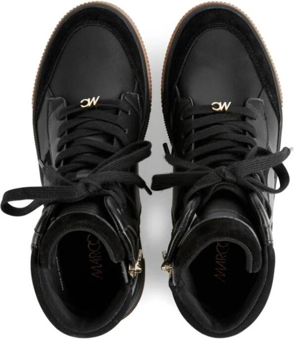 Marc Cain Zwarte Leren High-Top Sneakers Zwart Dames