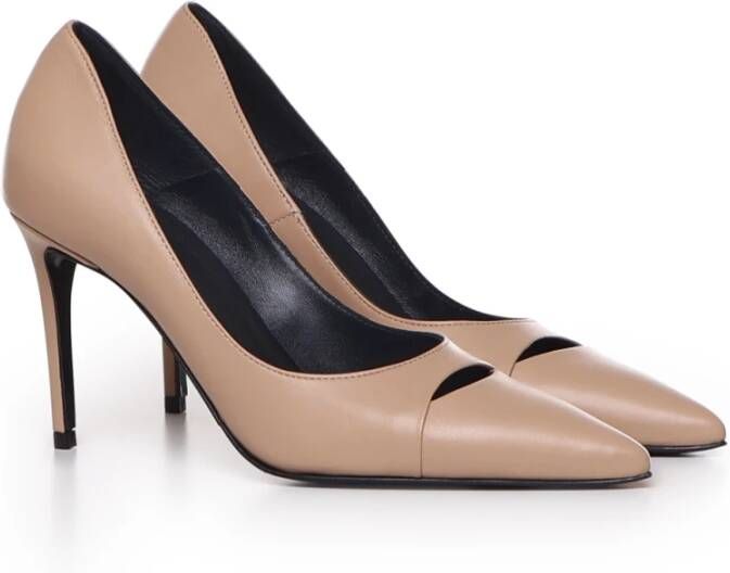 Marc Ellis Nude Leren Pumps Snit Teen Italië Beige Dames