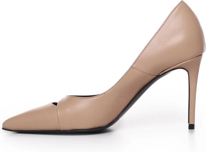 Marc Ellis Nude Leren Pumps Snit Teen Italië Beige Dames