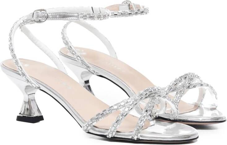 Marc Ellis Zilveren Strass Enkelband Sandalen Gray Dames