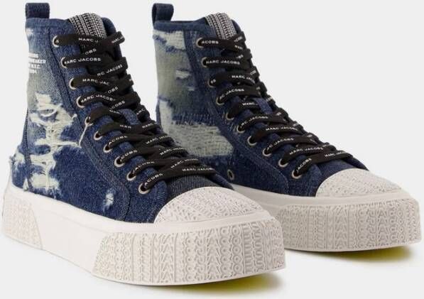 Marc Jacobs Blauwe High Top Katoenen Sneakers Blue Dames