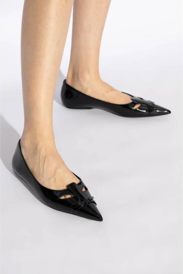 Marc Jacobs Leren ballerina's Black Dames