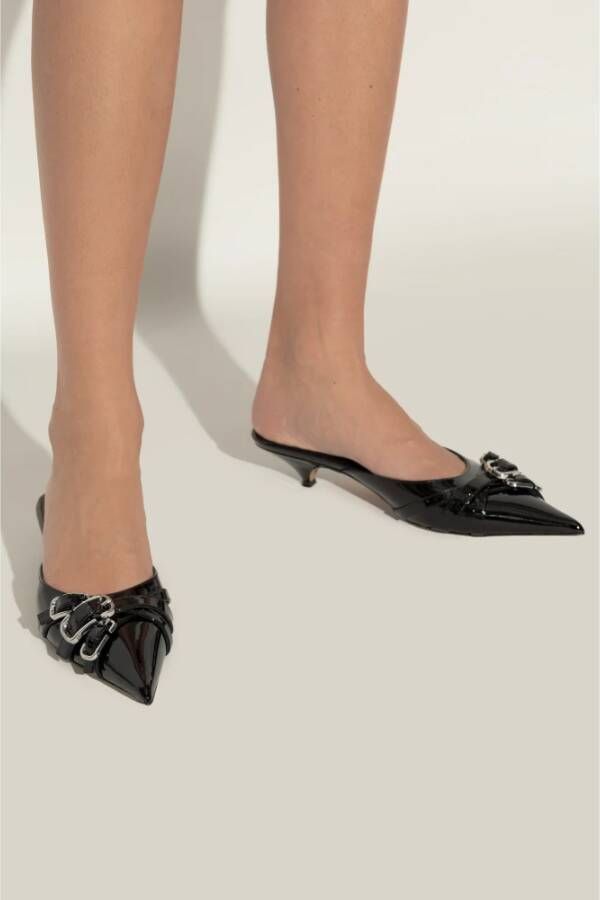 Marc Jacobs Patent hak slides The Emma Black Dames