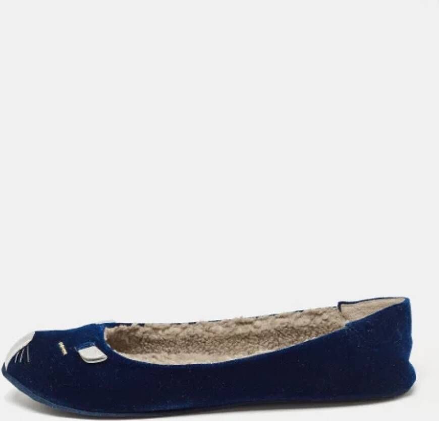 Marc Jacobs Pre-owned Velvet flats Blue Dames