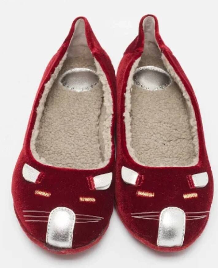 Marc Jacobs Pre-owned Velvet flats Red Dames