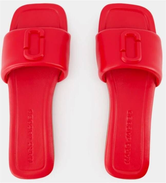 Marc Jacobs Rode Leren Sandalen Stijlvol Ontwerp Red Dames