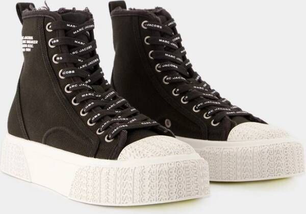 Marc Jacobs Zwarte hoge sneakers van katoenrubber Black Dames