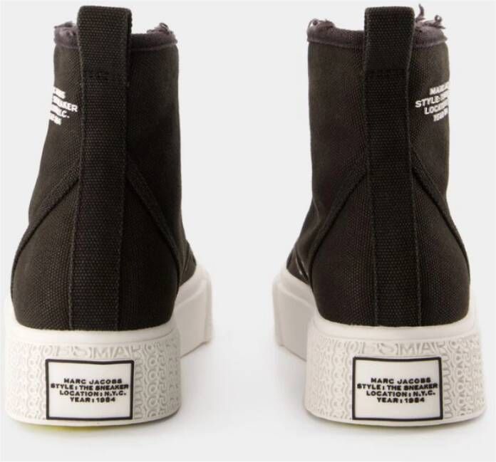 Marc Jacobs Zwarte hoge sneakers van katoenrubber Black Dames