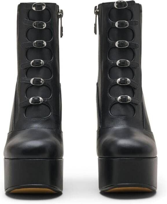 Marc Jacobs Zwarte Leren Blokhak Schoenen Black Dames