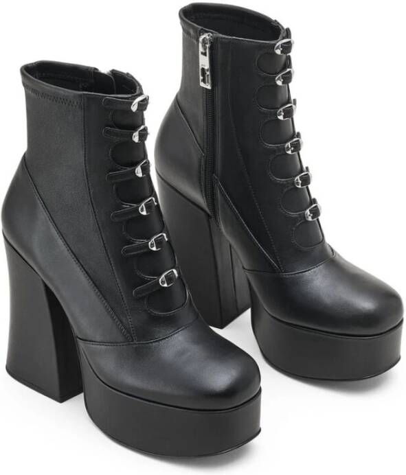 Marc Jacobs Zwarte Leren Blokhak Schoenen Black Dames