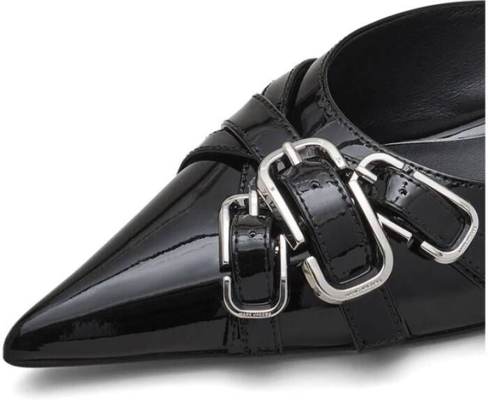 Marc Jacobs Zwarte Leren Kitten Hak Schoenen Black Dames