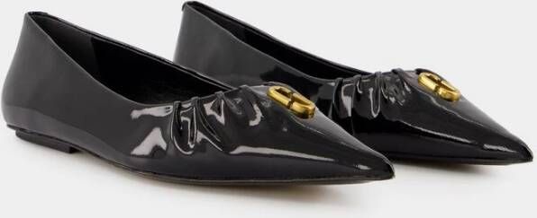 Marc Jacobs Zwarte Leren Pointy Toe Ballerinas Black Dames